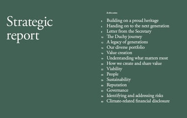 Strategic report, table of contents
