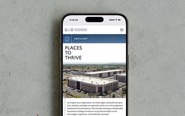 Mobile view of the GID Responsible Investments website